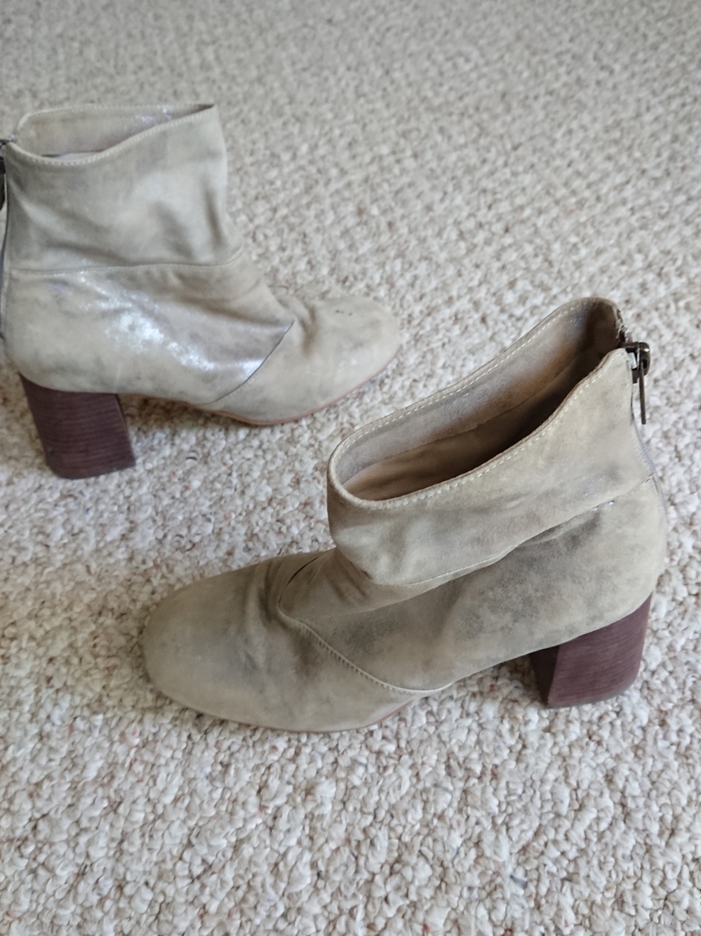 See By Chloe Suede Mila Booties in Metallic light blue size 6